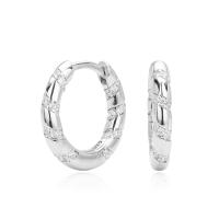 Silver Zirconia Twist Huggie Earrings