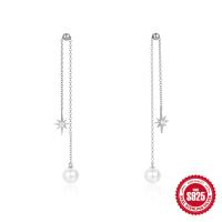 925 Silver Celestial Pearl Threader Earrings