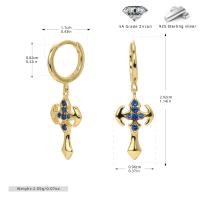 Gold Cross Dangle Earrings