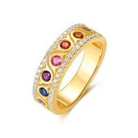 Gold Pavé Multicolor Band Ring