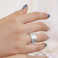 Textured Silver Feather Band Ring