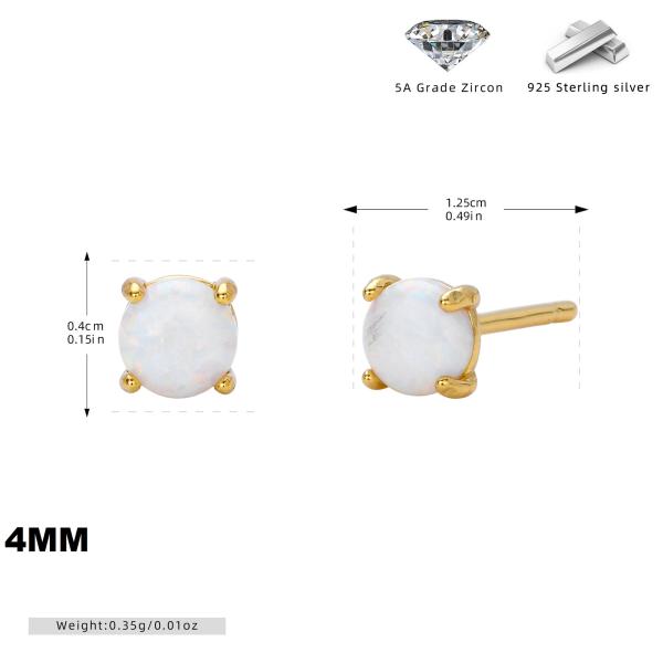 Gold Opal Stud Earrings