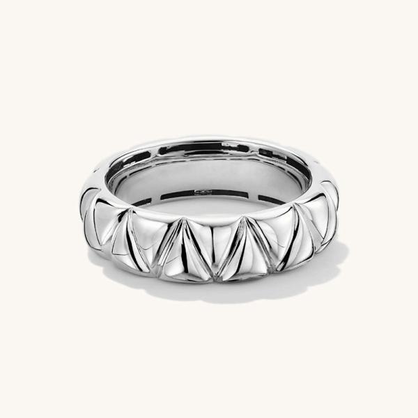 Silver Geometric Band Ring
