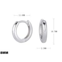 Medium Silver Huggie Hoop Earrings
