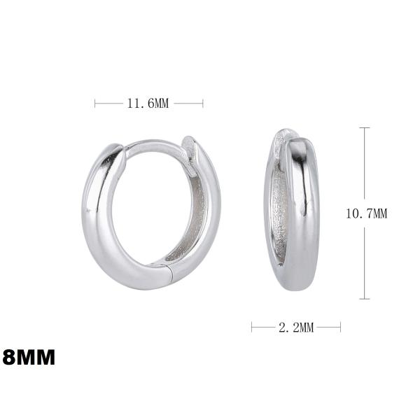 Medium Silver Huggie Hoop Earrings