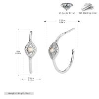 Sterling Silver Zirconia Geometric Hoop Earrings
