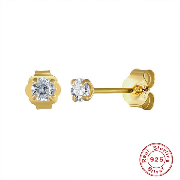 Gold-Tone Cubic Zirconia Stud Earrings