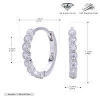 Silver Clear Zircon Hoop Earrings