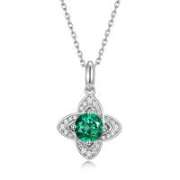 Emerald Floral Pendant Necklace