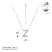 Silver Z Letter Pendant Necklace