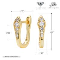 Gold-Plated Zircon Pavé Huggie Earrings