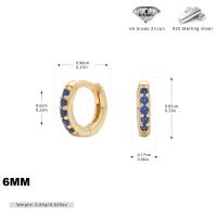 Gold Blue Zircon Huggie Earrings