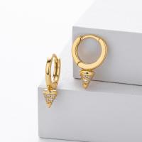 Gold Pavé Cone Huggie Earrings