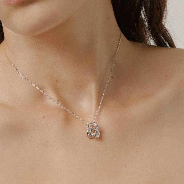 Silver Knot Pendant Necklace