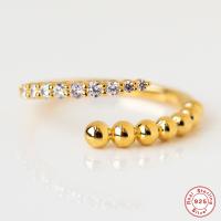 Gold-Plated Cubic Zirconia Adjustable Ring