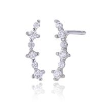 Cubic Zirconia Silver Climber Earrings