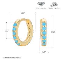 Gold Blue Zircon Huggie Earrings