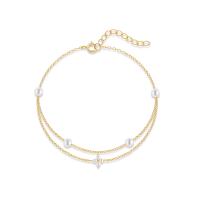 Gold-Plated Layered Pearl Bracelet