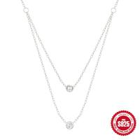 925 Silver Layered Necklace with Cubic Zirconia