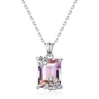 Amethyst Silver Pendant Necklace