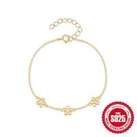 Gold-Finish Floral Charm Bracelet