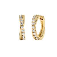 Gold Prong-Set Small Hoop Earrings