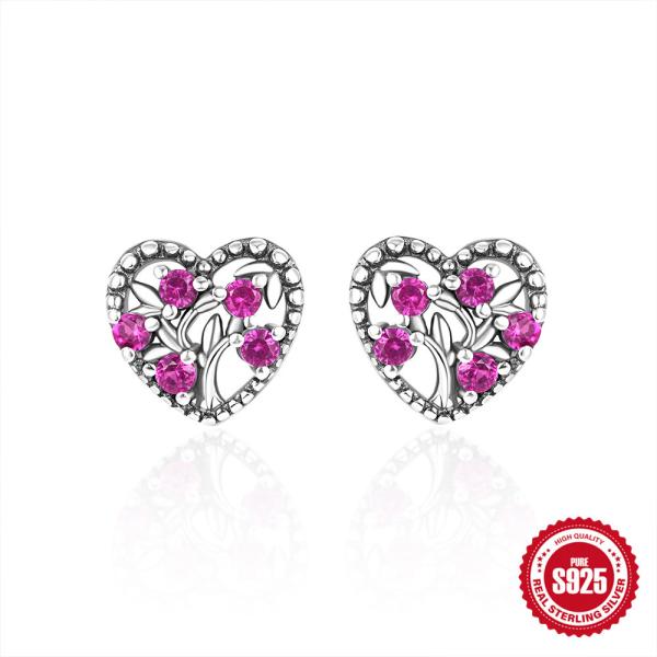 Sterling Silver Heart Stud Earrings