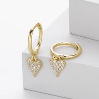 Gold Huggie Heart Charm Earrings