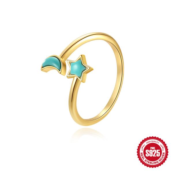 Gold-Tone Celestial Enamel Band Ring