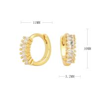 Gold-Plated Clear CZ Huggie Earrings