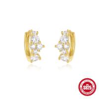 Gold-Plated Cubic Zirconia Huggie Earrings