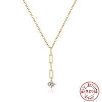Gold-Finish Lariat Necklace with Cubic Zirconia