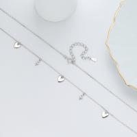 Silver Heart Station Necklace