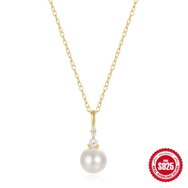 Gold-Plated Freshwater Pearl Pendant Necklace