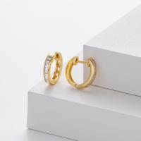 Gold Cubic Zirconia Huggie Earrings