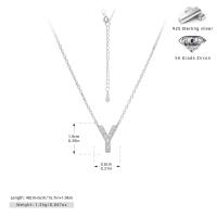 Silver Zircon 'Y' Pendant Necklace