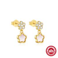 Gold-Plated Floral Dangle Earrings