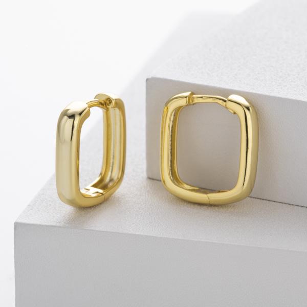 Gold Geometric Huggie Earrings