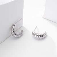 Silver Ribbed Small Hoop Earrings