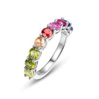Rainbow Silver Eternity Ring