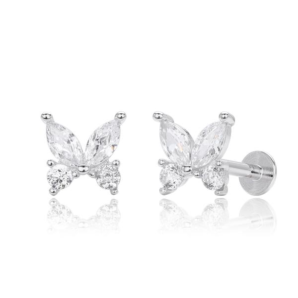 925 Silver Butterfly Stud Earrings