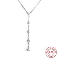 925 Silver Minimalist Lariat Necklace