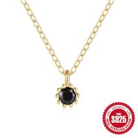 Gold Chain Black Onyx Pendant Necklace