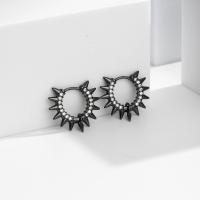 Black Spike Huggie Earrings