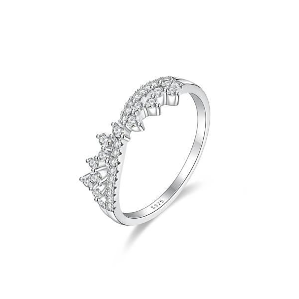 925 Silver Pavé Minimalist Band Ring