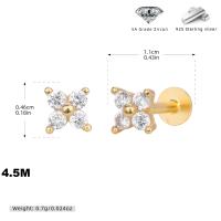 Gold-Tone Zirconia Stud Earrings