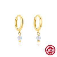 Gold-Plated Opal Drop Huggie Earrings
