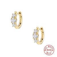 Gold-Plated Cubic Zirconia Huggie Earrings