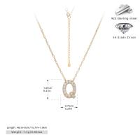 Gold Zirconia Letter 'Q' Pendant Necklace