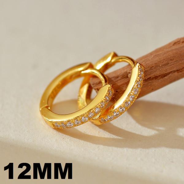 Gold Pavé Cubic Zirconia Large Huggie Earrings